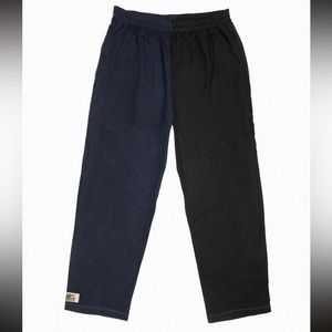 Hot Lava Indigo Linen Wrestler Pants half navy & black xs